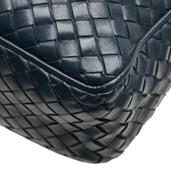 BOTTEGA VENETA Blue Leather Intrecciato Shoulder Bag - Picture 5 of 13